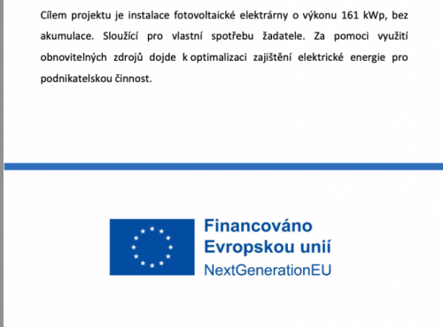 Instalace fotovoltaické elektrárny v areálu Keris s.r.o.